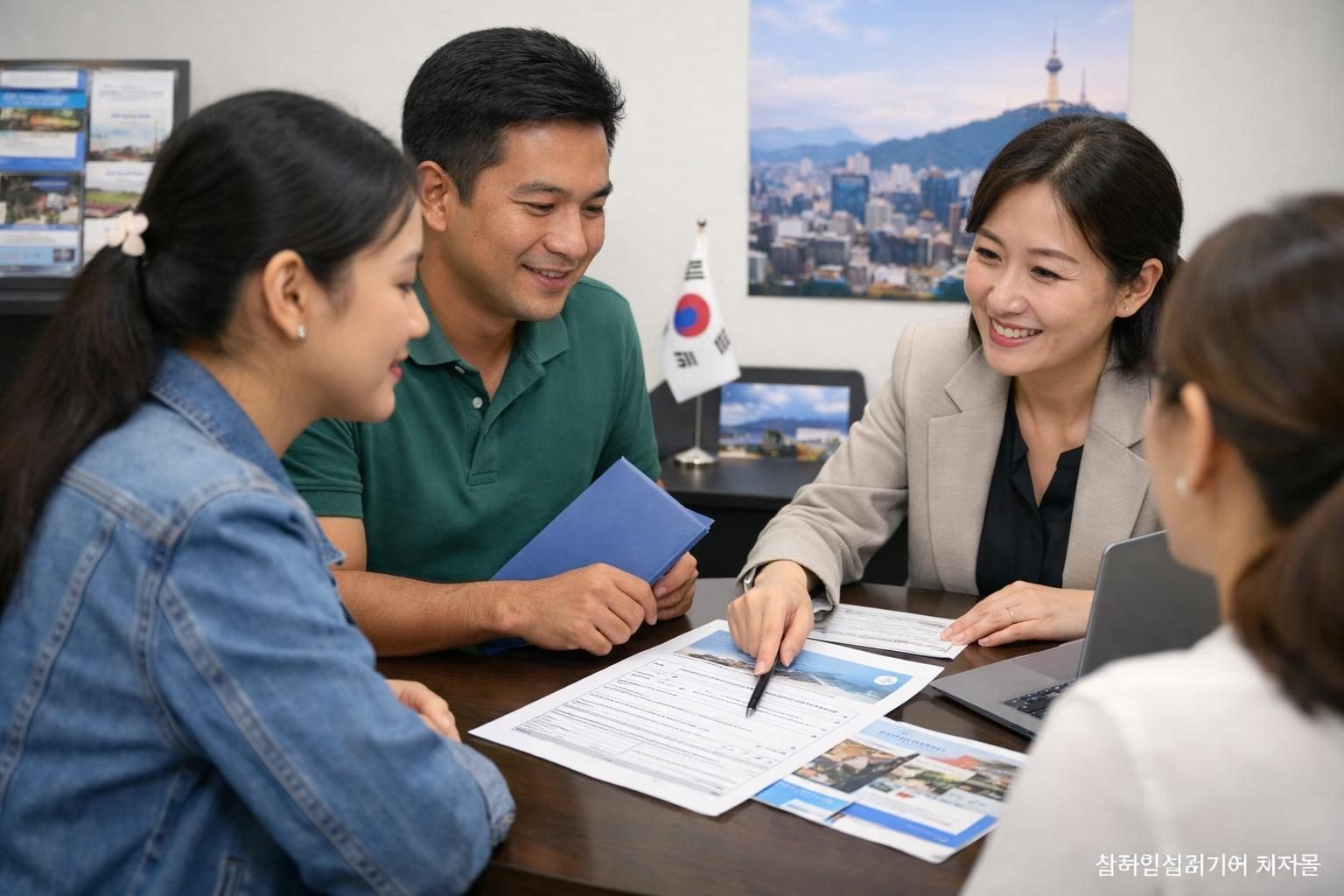 Passport photo form and supporting documents for Korea visa